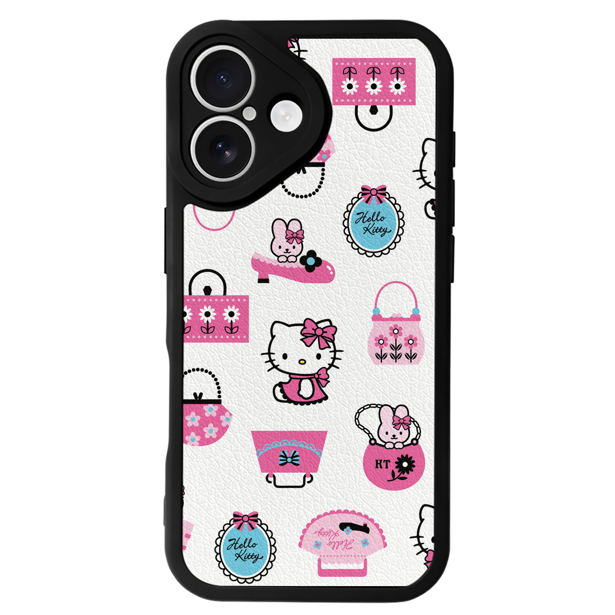 （画像用） Hello Kitty ハローキティ 【iPhone 16シリーズ対応】シリコンスマホケース（レザー調） 材質：シリコン